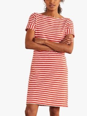 Boden Darcey Red and White Striped T Shirt Dress size 8p preppy sunmer breton